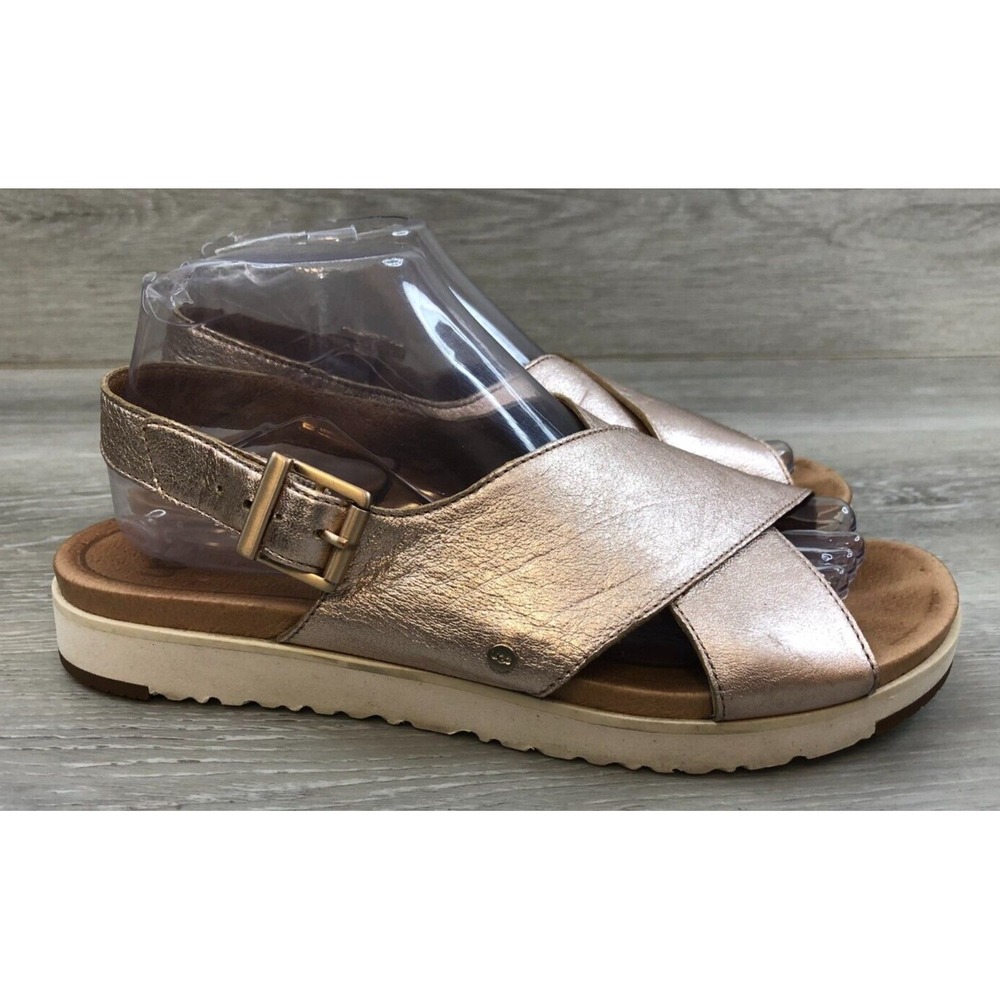 UGG Kamile Women's‎ Sandal 9 Gold Buckle Leather Comfort Casual Shoes
